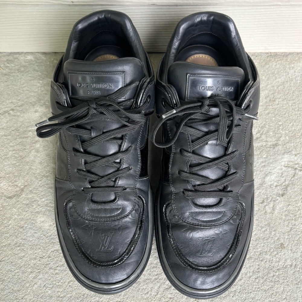 Louis Vuitton Black LV Monogram Engraved Sneakers 🔥 - Picture 3 of 11